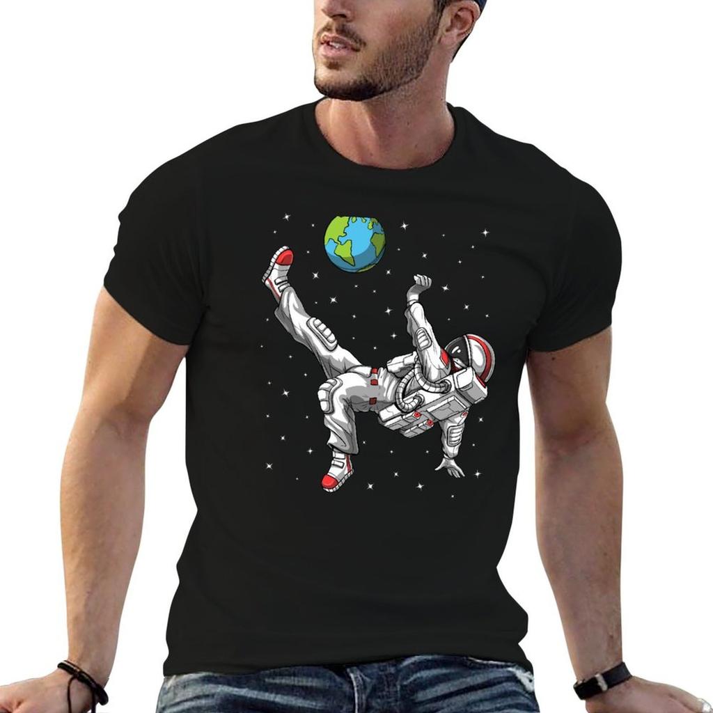Astronaut Soccer Player T-Shirt Big Size Loose Fit Tee Shirt