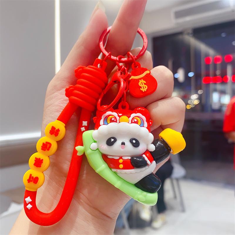 Panda Huanzhuan Le Keychain Cartoon Cute Guochao Panda Bag Pendant Children's Toy