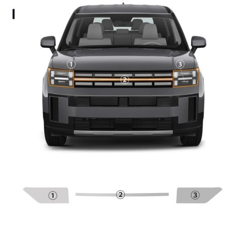 TPU Car Headlight Protective Film For Modern Santa Fe 2024-2025 PPF Transparent & Smoked black Anti-Scratch Auto Accessories