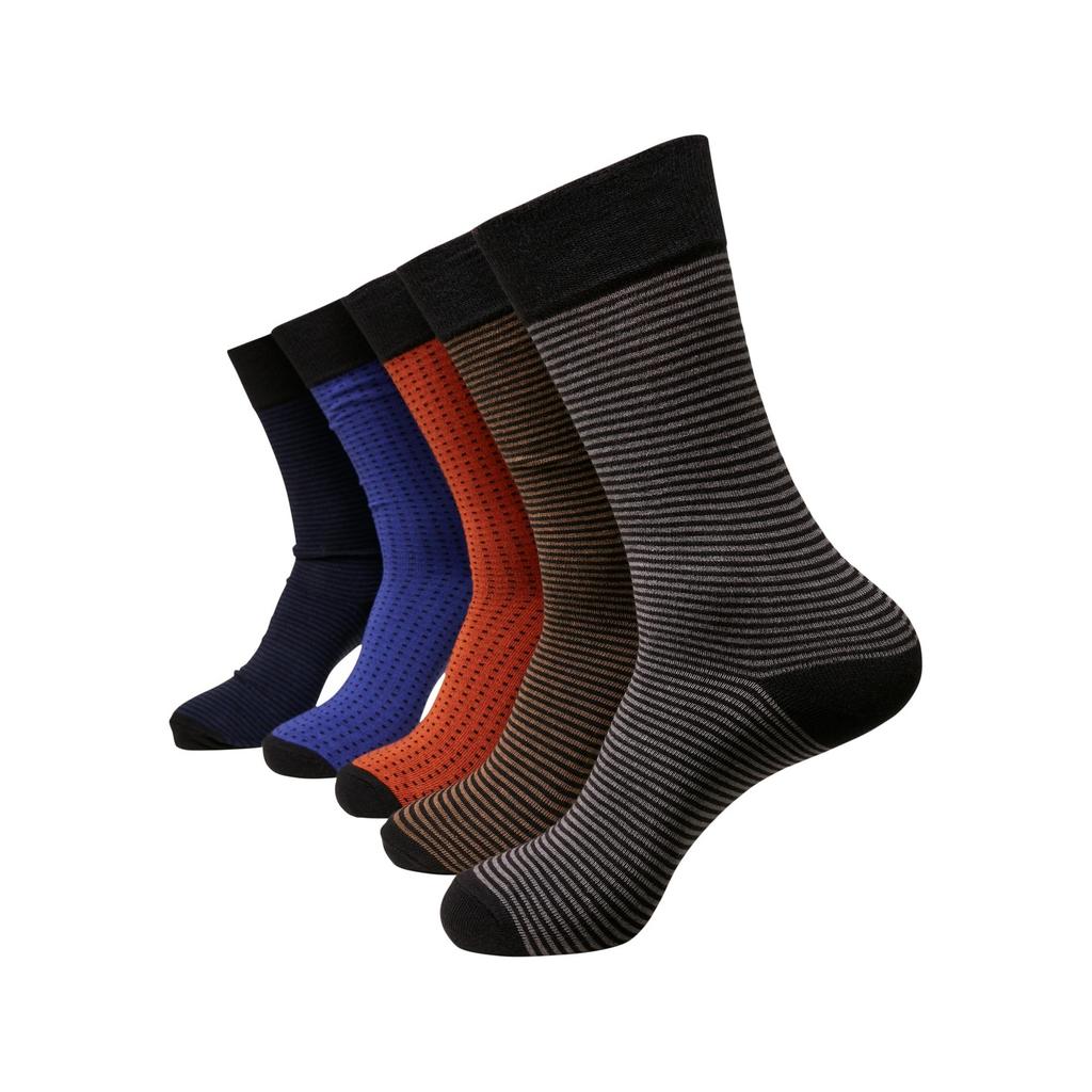 Urban Classics Unisex Adult Dot And Stripe Socks (Pack of 5)