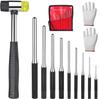 Pin Punch, Center Punch, Pin Remover, Chrome Alloy, with Hammer and Storage Bag, 1.5-8mm, 9 Types, Tool for DIY, Repair, and Maintenance.