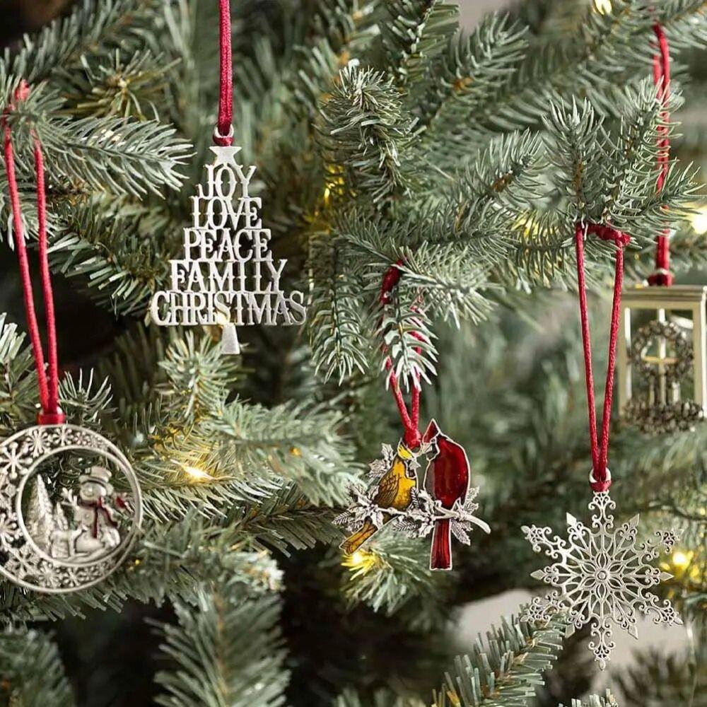 

Santa Claus Metal Snowman Pendant Double-Sided Christmas Decorations Home