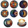 6 Pcs Cat Wooden Coasters Devil's Eye Heat Resistant Coasters Puppy Design Mats  Kitchen Set