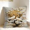 Chinese Style Crane & Pine Pillow Case Vintage Pillow Cover Custom Pillowcases For Sofa Couch Bed Living Room