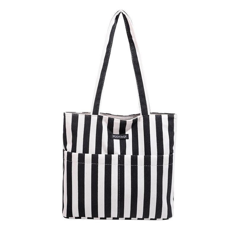 Corduroy bag, new women's bag, fashionable stripe, versatile shoulder bag, bag, one piece