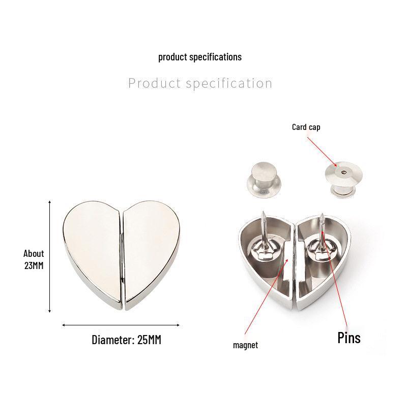 Heart-Shaped Magnetic Curtain Buckle - Strong Metal Closure for Light Leak Prevention