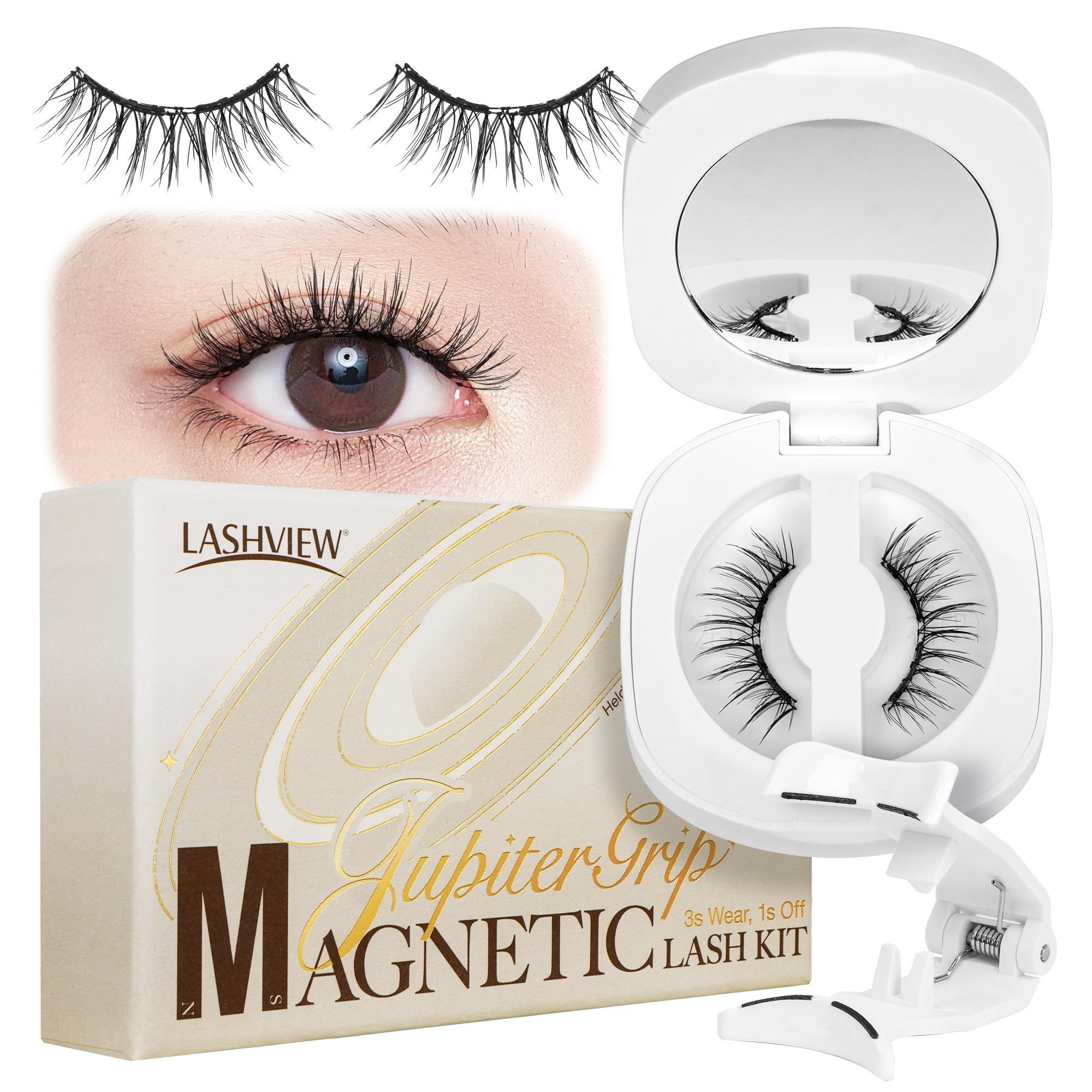 

LASHVIEW Magnetic False Eyelashes, Integrated Design, No Adhesive Required, Soft and Natural Look, Reusable, Suitable for Light Makeup (CT35)