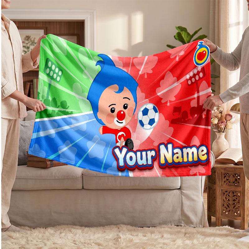 Coperta in Flanella Personalizzata El Payaso Plim Plim, Testo Nome Stampato Personalizzato, Coperta Calda Morbida per Divano Letto
