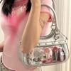 JIAERDI Harajuku Star Ita Bag Women Double Strap Adjustable Clear Leather Tote Purse Subculture Daily Versatile Shoulder Bag Y2K