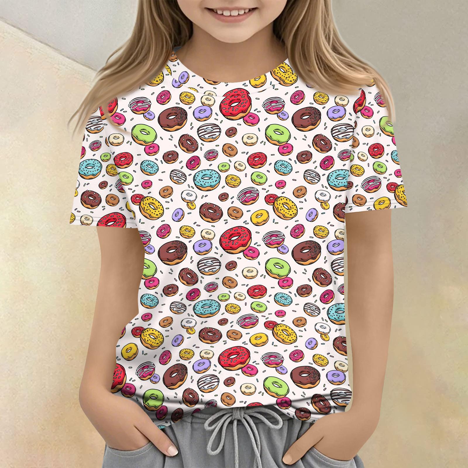 Children s Printed Round Neck Short Sleeved Casual T-shirt 160