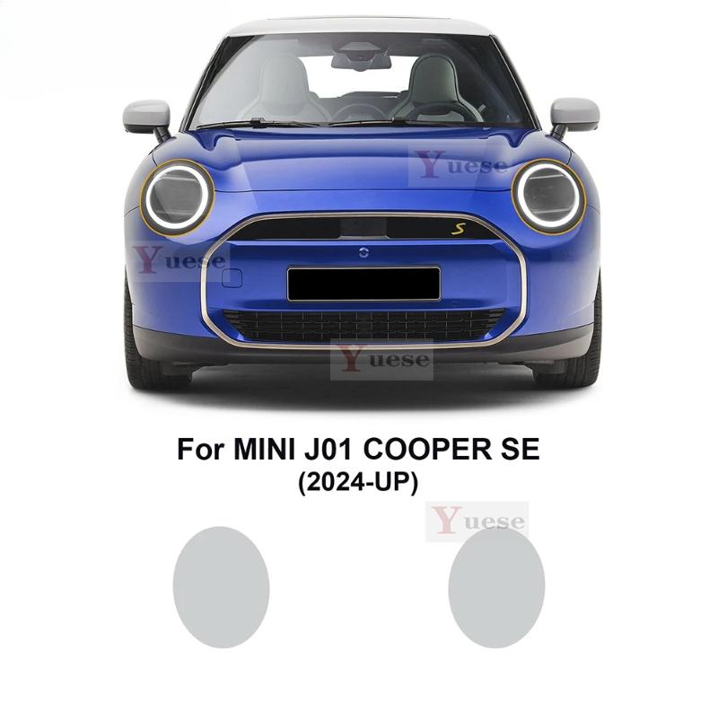 Für Mini Cooper Electric EV J01 EXE 2024 2025 2 Stück Scheinwerfer-Schutzfolie Transparent Rauchschwarz TPU-Aufkleber