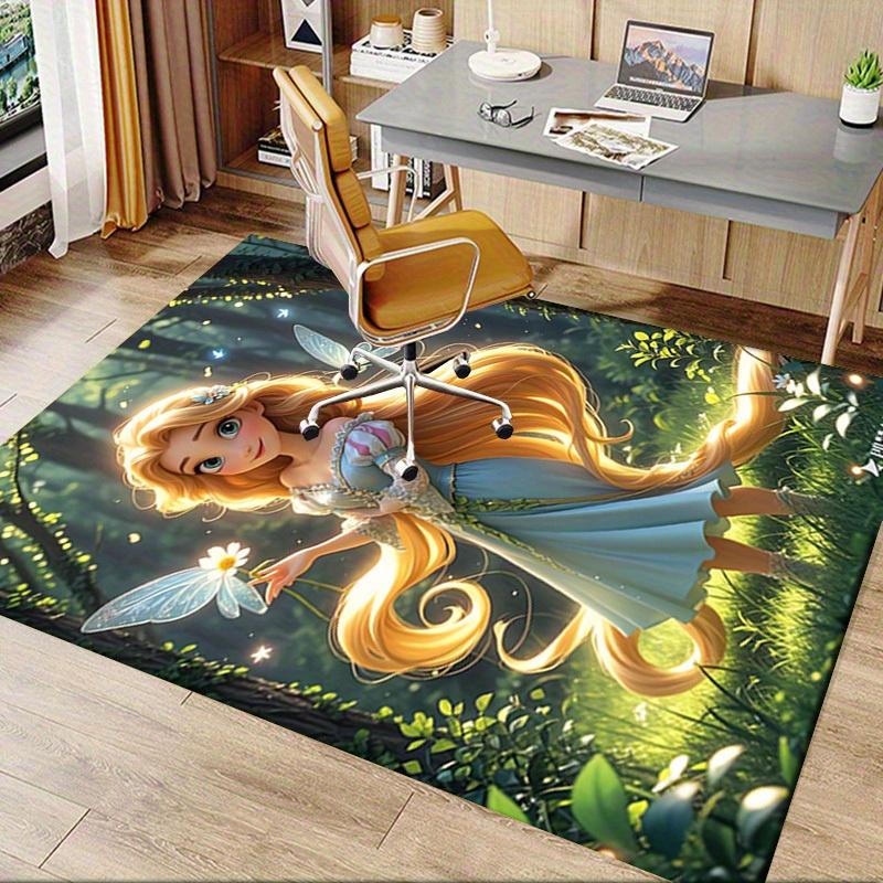 3D Printed Fairy Tale,Enchanted Forest,Rapunzel Anti-Slip Rug - Machine Washable Office Rug for Living Room, Bedroom, Office - Multiple Sizes