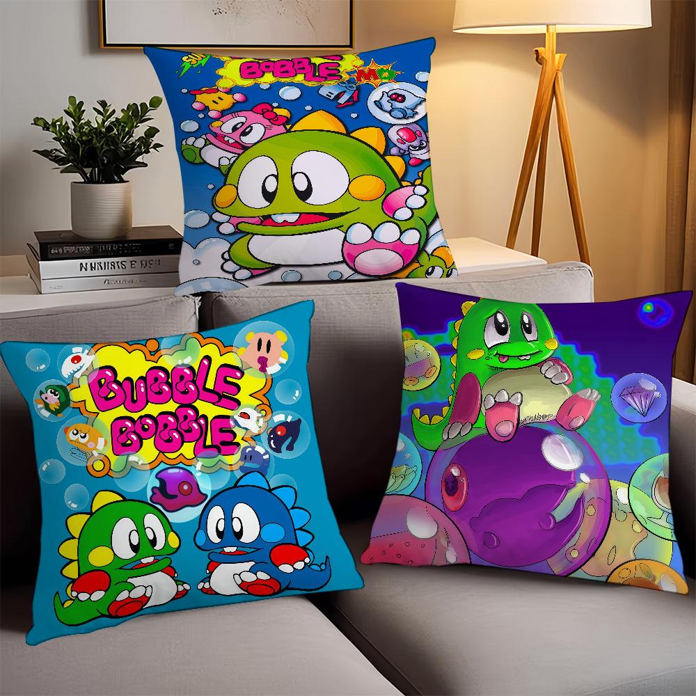 Cartoon Cute B-Bubble B-Bobble Pillow Case Office Cushions Suitable For Sofa Car Bedroom Decorative Cushion Cover