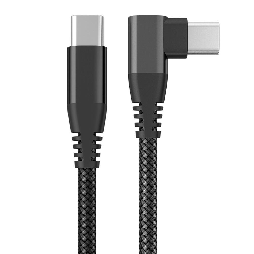 

3m 90-Degree Type-C to Type-C Cable PD 60W USB 2.0 Fast Charging Data Cord Black