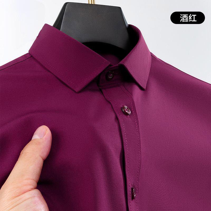 Large size four-sided stretch shirt men's long-sleeved non-ironing tooling business casual high-end white shirt