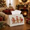 1pc Whimsical Holiday Tissue Box - Multi-Functional Napkin Box, Available In Durable Polyester, Decorated with Gingerbread Men, Suitable for Christmas