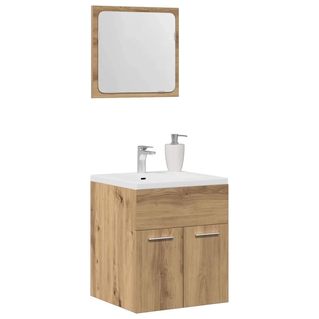 vidaXL 2-tlg. Badmöbel-Set Artisan-Eiche Holzwerkstoff