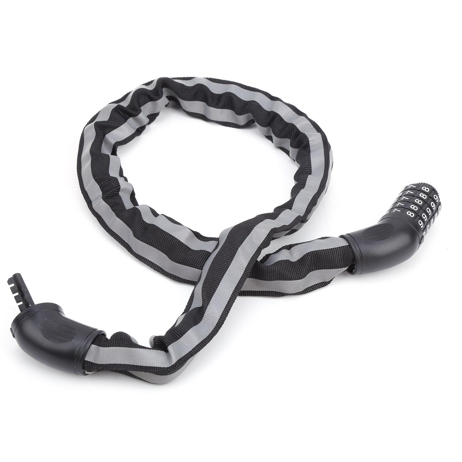 

Велосипедный противоугонный кодовый замок Велосипедный тросовый замок Бесключевой Пятизначный пароль Светоотражающий Черный