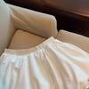 Petite A-line White Fluffy High Waist Mini Skirt Shorts for Women - Summer Anti-Exposure Design
