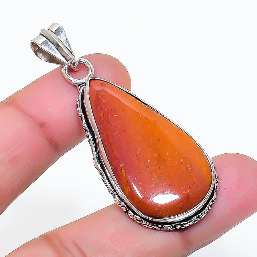 Natural Carnelian Gemstone Handmade 925 Sterling Silver Pendant 2.01  AP-14874