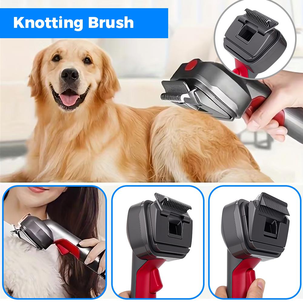 2-In-1 Pet Grooming Vacuum Brush Kit, Dog Cat Shedding Hair Removal Tool Compatible for Dyson V6 V7 V8 V10 V11 V15 Cordless Vacuum Cleaner