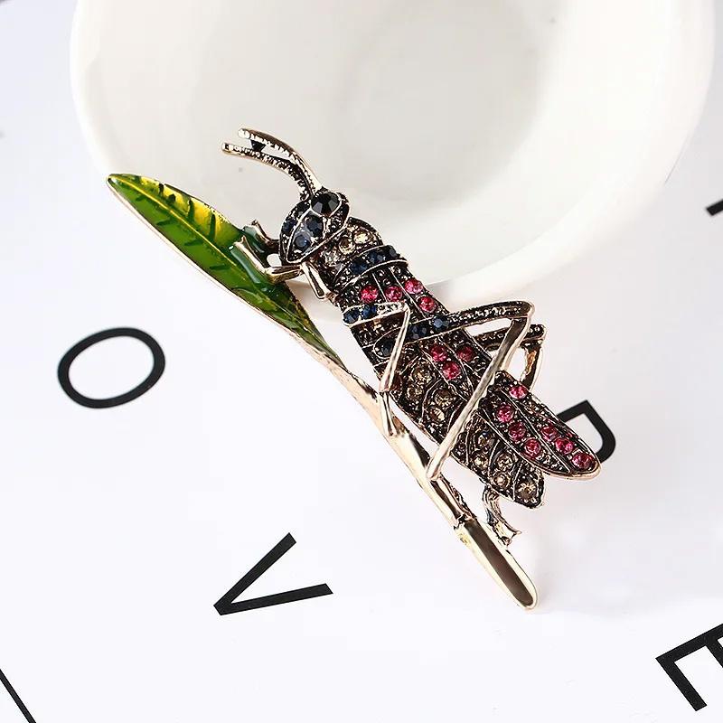1Pc Alloy Gift Corsage Literary Wind Diamond Inlaid Exquisite Insect Brooch Safety Pin Colorful