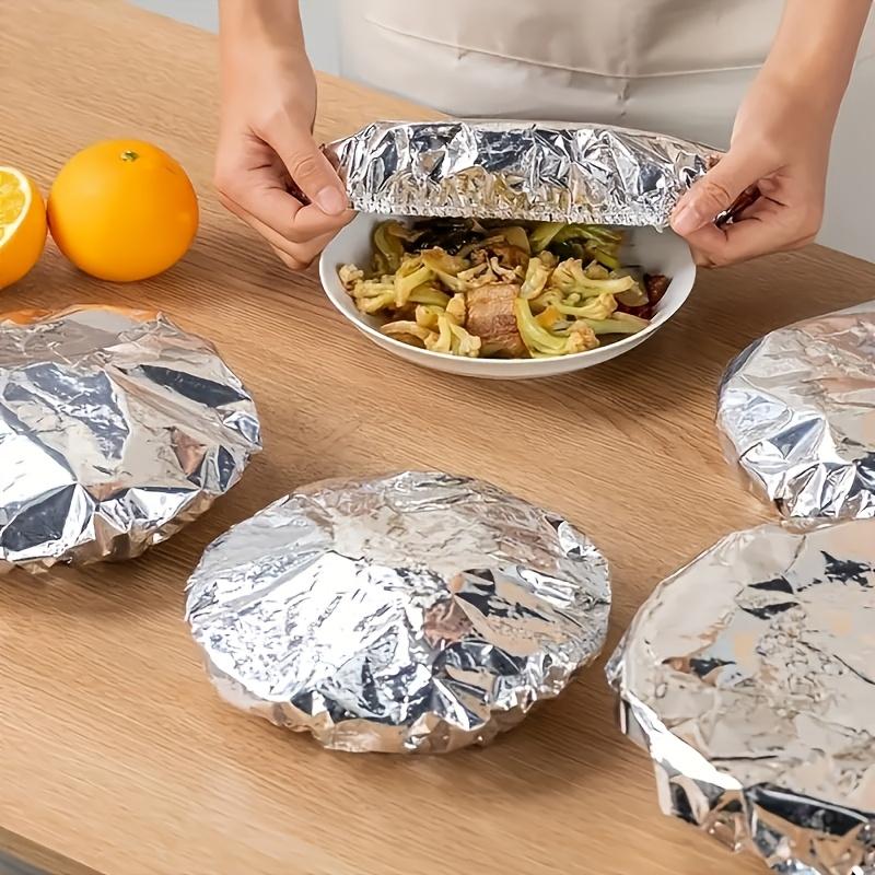 Reusable Aluminum Foil Lid, Tabletop Cover, Kitchen Preservation Wrap, Keeps Warm Fresh Pest-Resistant & Dustproof, Heatretentive Material