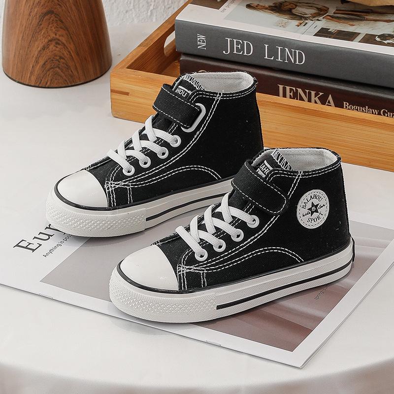 Kids' Unisex Canvas Shoes - Winter 2025 Style, Round Toe, High/Low Top, Soft Sole Board Sneakers for Students