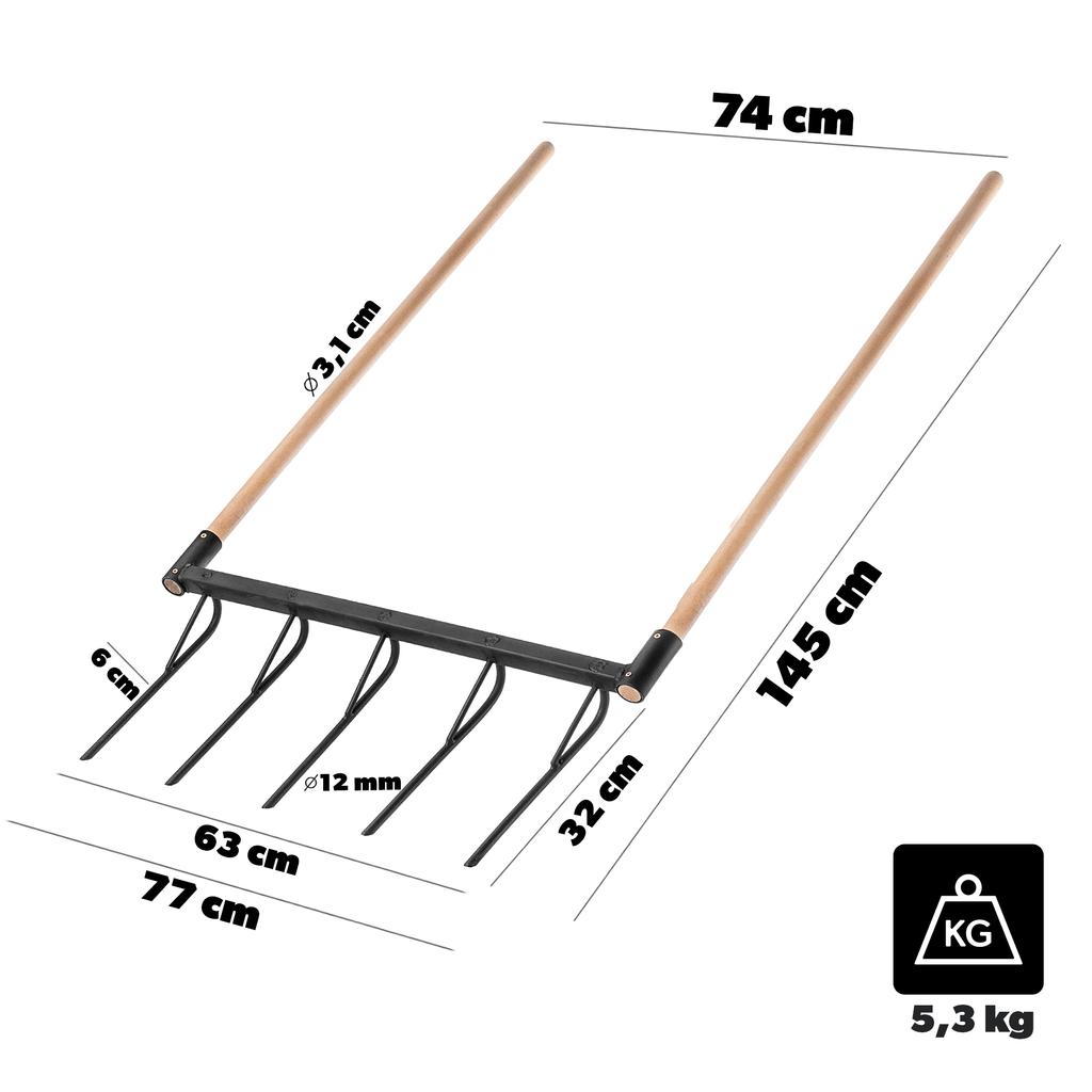 KADAX Handvertikutierer für Rasen Vertikutierer Gras Metall mit Stiel Garten