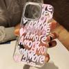 Romantic Amore & Heart Graffiti Clear Phone Case For iPhone 17 16 15 14 13 12 11 Pro Max 17 Air 15 Plus XS X XR Silicone Cover