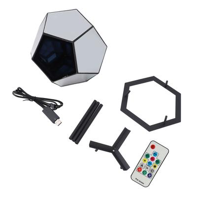 LED Dodecahedron Light USB Powered Music Sync Color Changing Colorful Ambient Lamp with Stand for