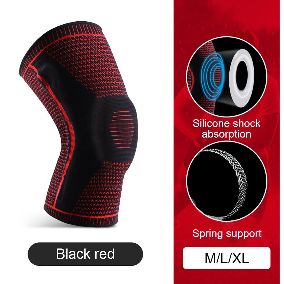 1Pcs Silicone Full Knee Brace Strap Patella Medial Support Strong Meniscus Compression Protection Sport Pads Running Basketball