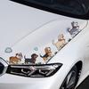 Autocollants pour Voiture Animaux de Dessin Animé Chiens/Chats Marrants qui Marchent Autocollants pour Pare-chocs de Voiture Ordinateur Portable Fenêtre Arrière de Voiture Décoration Murale
