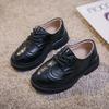 Chaussures en cuir polyvalentes et tendance, nouvelles chaussures simples à semelles souples pour enfants, chaussures de performance rétro de style britannique pour garçons