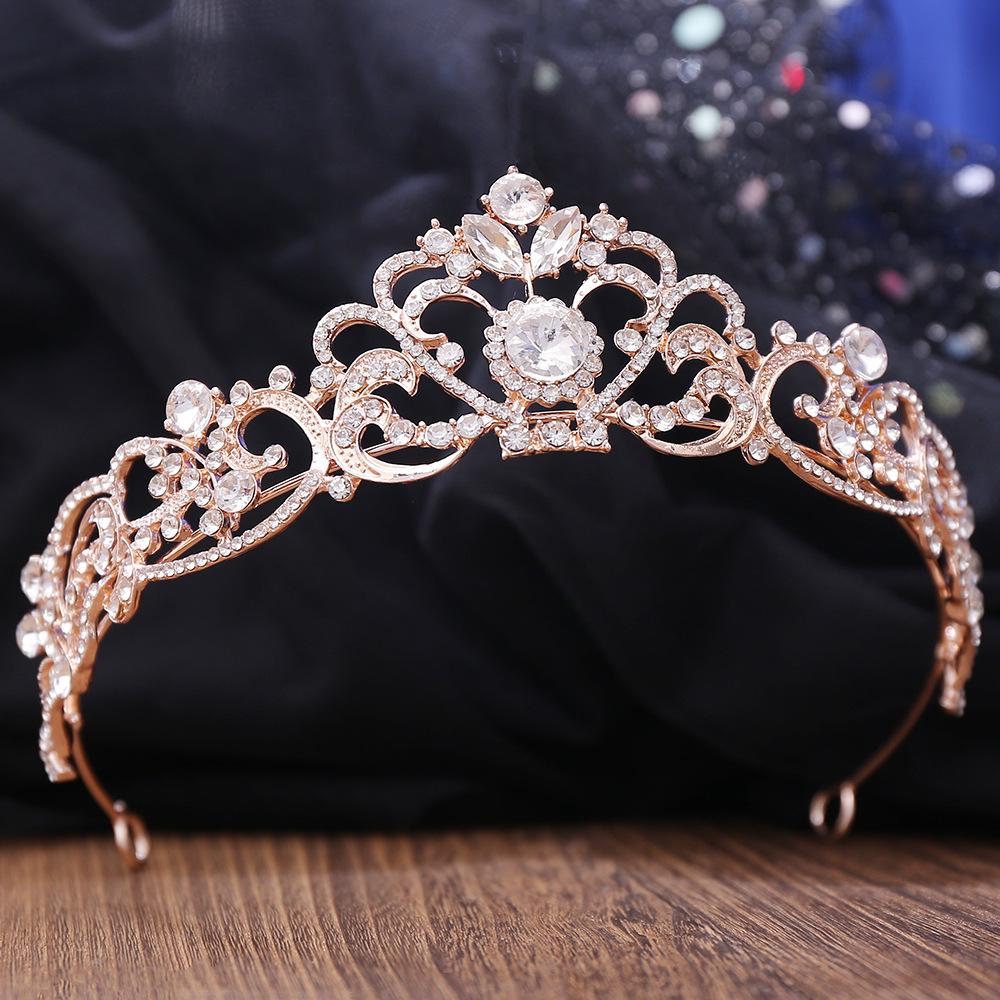 Neue Brautkopfbedeckung, exquisite Strasskrone Braut Prinzessin Krone Hochzeitszubehör Krone Haarschmuck