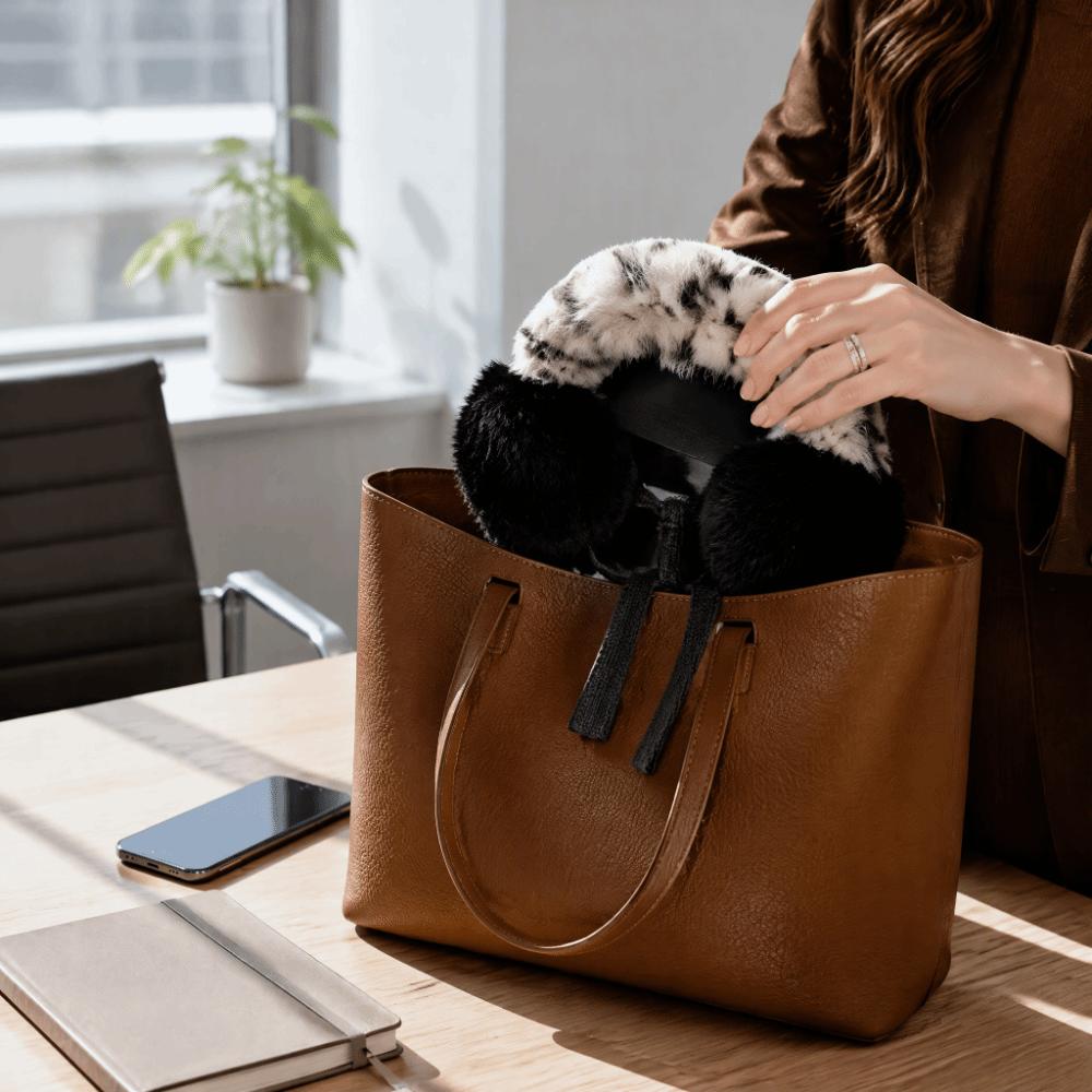 Foldable Leopard Print Earmuffs Thickened Plush Plush Ear Cover  Outdoors