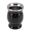 230ml Natural Gourd Tea Cup Set Black Traditional Water Cup Double Walled Tea Cup for Coffee Drinking