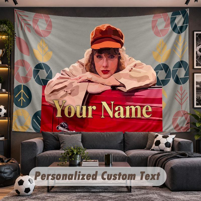 Wall Hanging Tapestry Custom NameTaylor Swift Pattern Personalized Printed Fabric Wall Decor