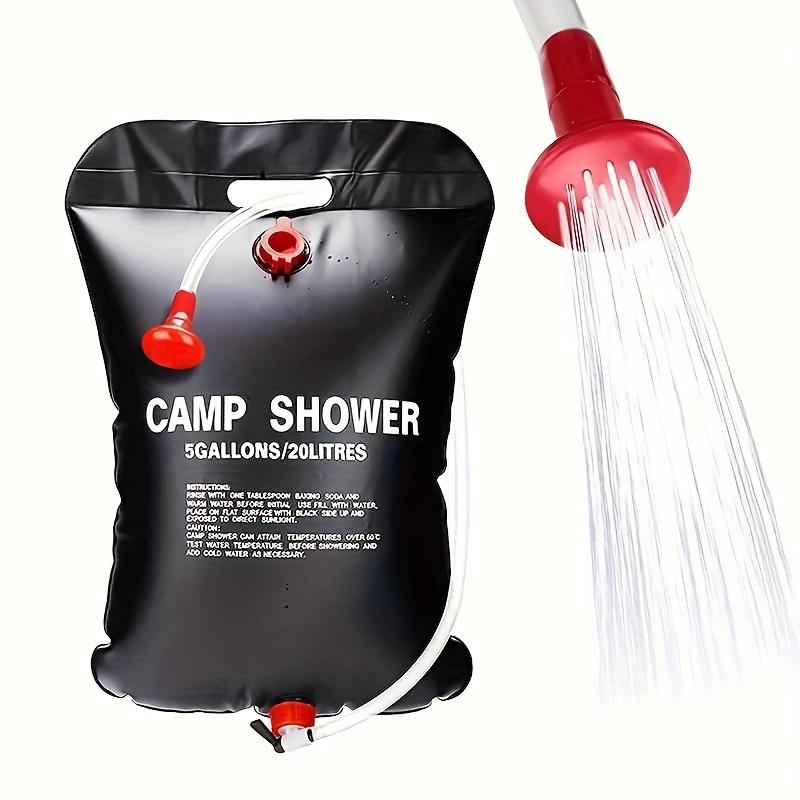 

20L Portable Camping Shower Bag With Removable Hose On Off Switchable Shower Head Perfect For Outdoor Camping Traveling чёрный