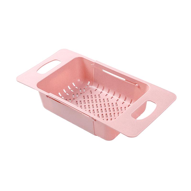 Kitchen Dish Drying Rack Plastic Adjustable Drainer Rack Fruits Vegetable Kitchen Organizer Sink Cleaning Basket Tool