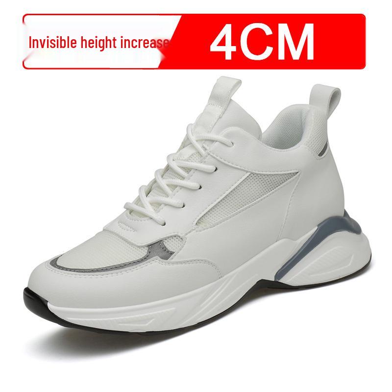 Men s 8cm Invisible Height Boosting Mesh Sneakers, Breathable Casual Korean Style Board Shoes 44