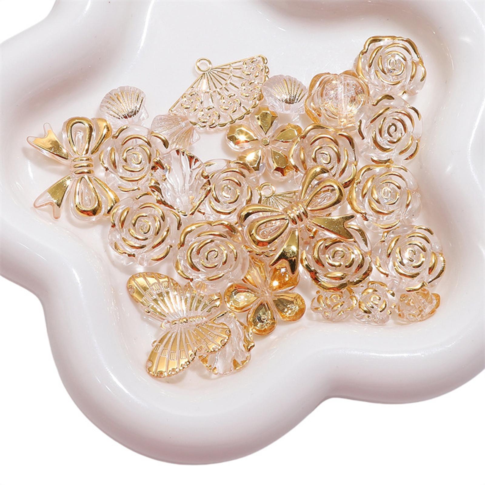 

Акриловые бусины с золотым краем, смешанные, для изготовления ювелирных изделий, набор инструментов с элегантным дизайном, универсальные аксессуары для рукоделия разноцветный