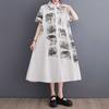 Loose Casual Shirt Skirt Printed Fashionable Dress