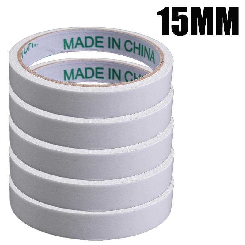 10-1Rolls Double Sided Tape Ultra-thin White Strong Sticky Tapes Stickers Super Adhesive Tape Strips for Home Office Supplies