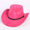 Popular European and American classic suede western cowboy hat men's and women's fashion LO style peach heart cowboy hat