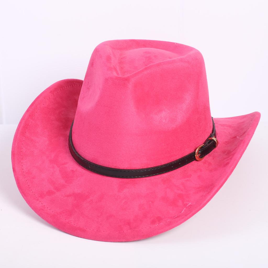 Popular European and American classic suede western cowboy hat men's and women's fashion LO style peach heart cowboy hat