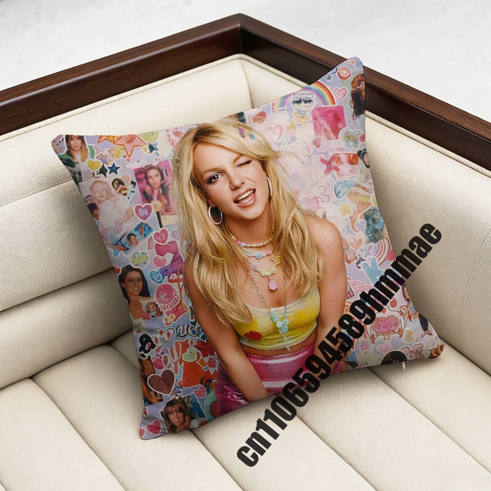 For American Singer B-Britney Spears Throw Pillow Case Sham 45X45Cm 35X35Cm Square Bedroom Pillowcase Cushion Cover