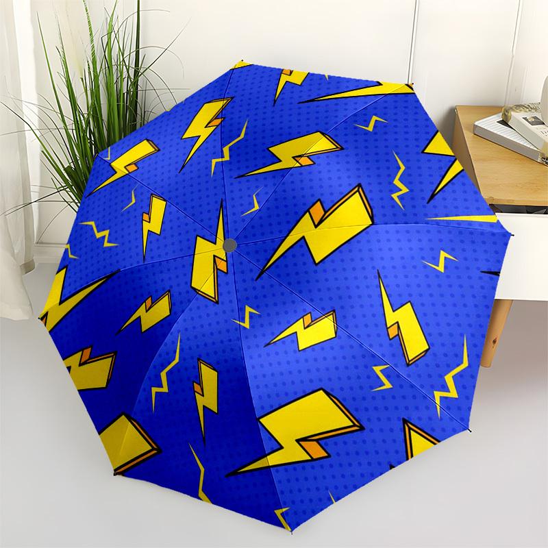 1pc Lightning bolts pattern Umbrella with Plastic Handle,Suitable for All Seasons Umbrellaptys26059