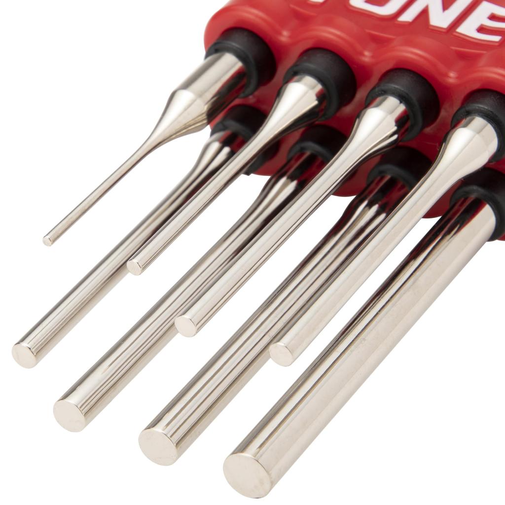 TONE Pin Punch Set PP800P Red 8 Items (with Holder) Contents