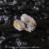 Open Ring for Women Gold Silver Plated Feather Design Two Tone Adjustable Statement Ring Fashion Jewelry